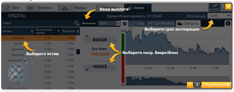 Подсказки по торговой платформе